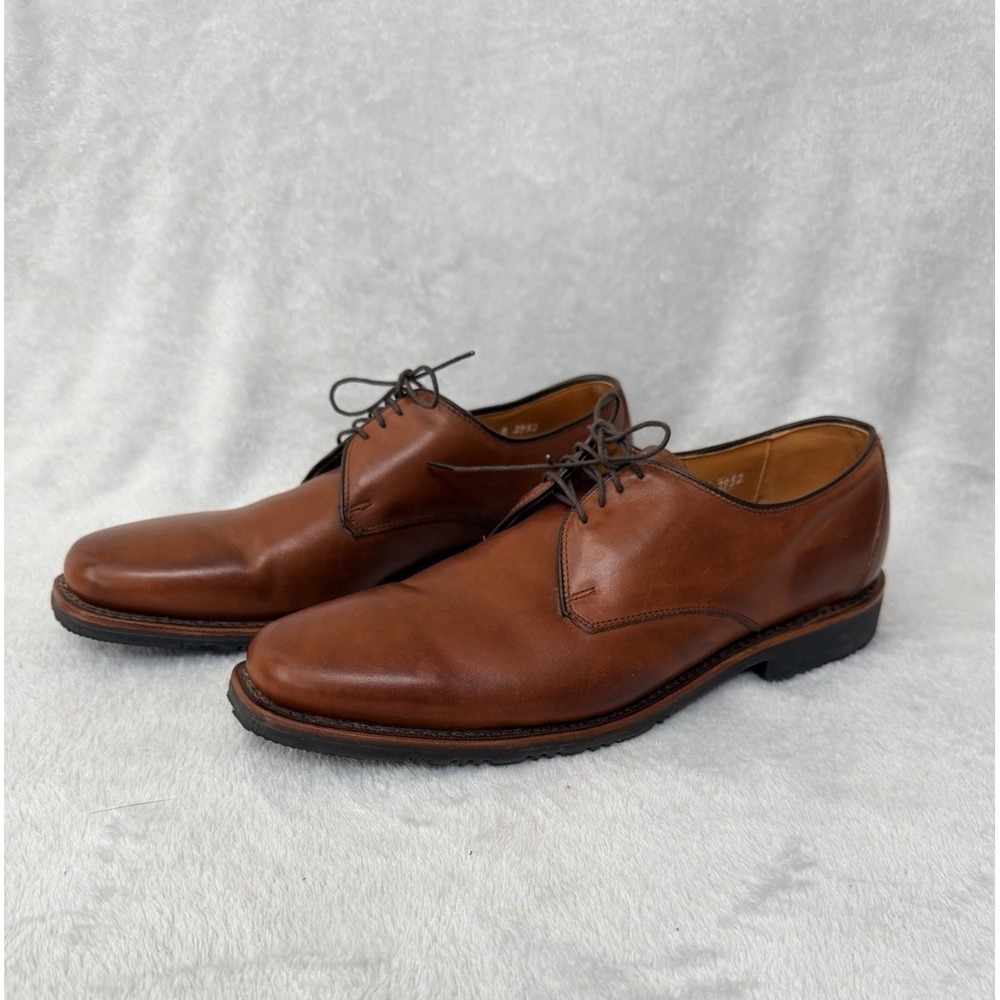 Allen Edmonds Joplin Oxfords Size 9.5 B Brown Plain Toe Dress Shoes Leather